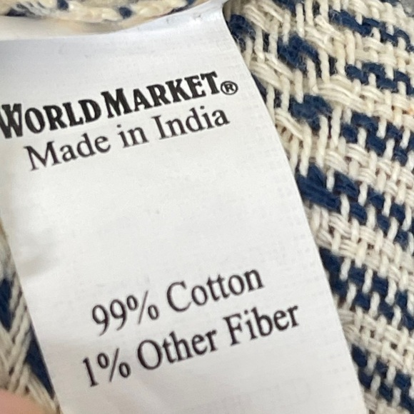 World Market Blue and Cream Fringe Vest Duster OS - Picture 9 of 10